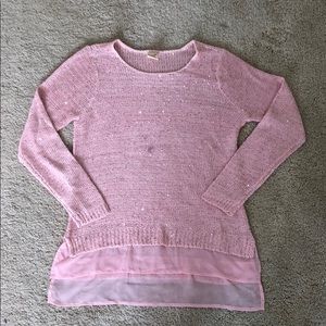 Pink knitted sweater